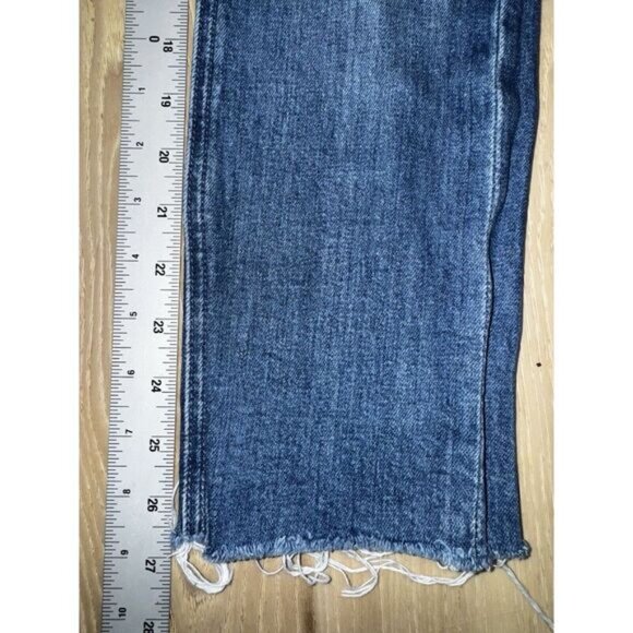 MOTHER The Mid Rise Dazzler Ankle Fray Jeans New Sheriff In Town Size 24 - Picture 9 of 9